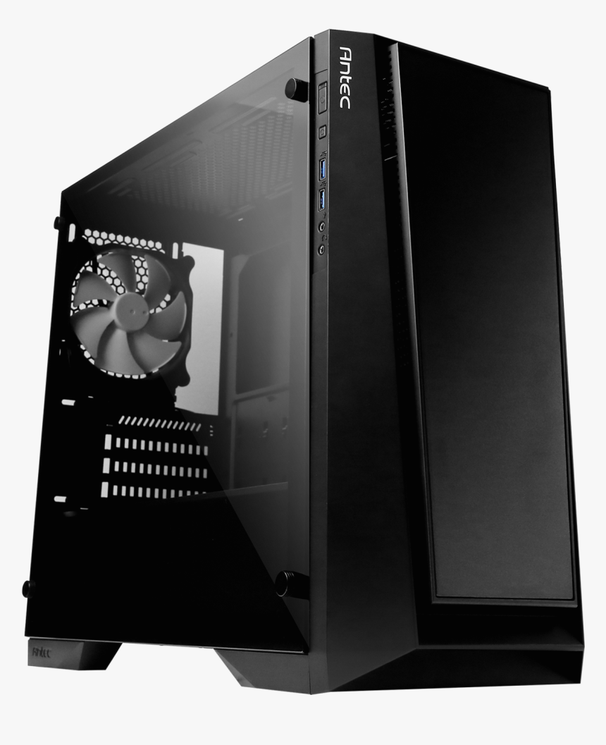 Micro-atx Chassis Featuring Glass Panel And Logo Projector - Antec P6 Tempered Glass Micro Atx, HD Png Download