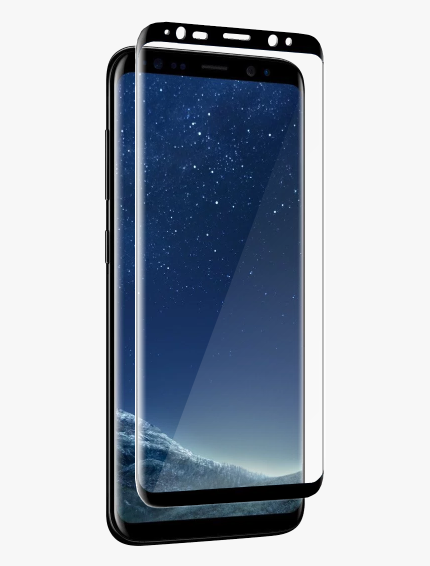 Samsung Galaxy S 8 Curved Black Tempered Glass 
 Title - Samsung S8 Glass Black, HD Png Download