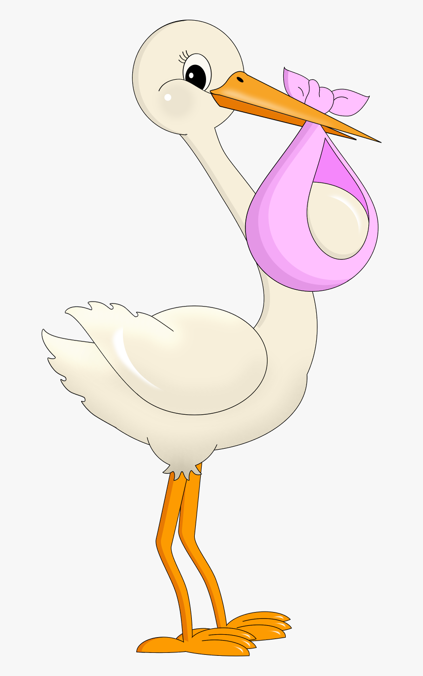 Cigueña Baby Shower Niña Caricatura, HD Png Download