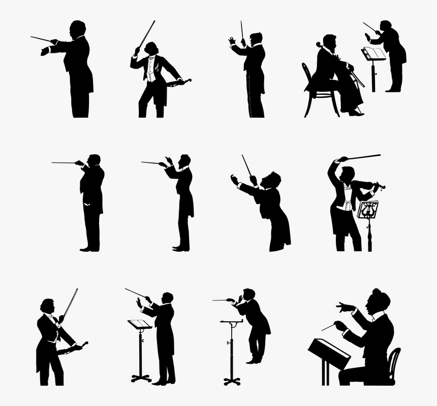 Conductor, Music, Silhouette, Orchestra, Concert - Grafika Dyrygent, HD Png Download