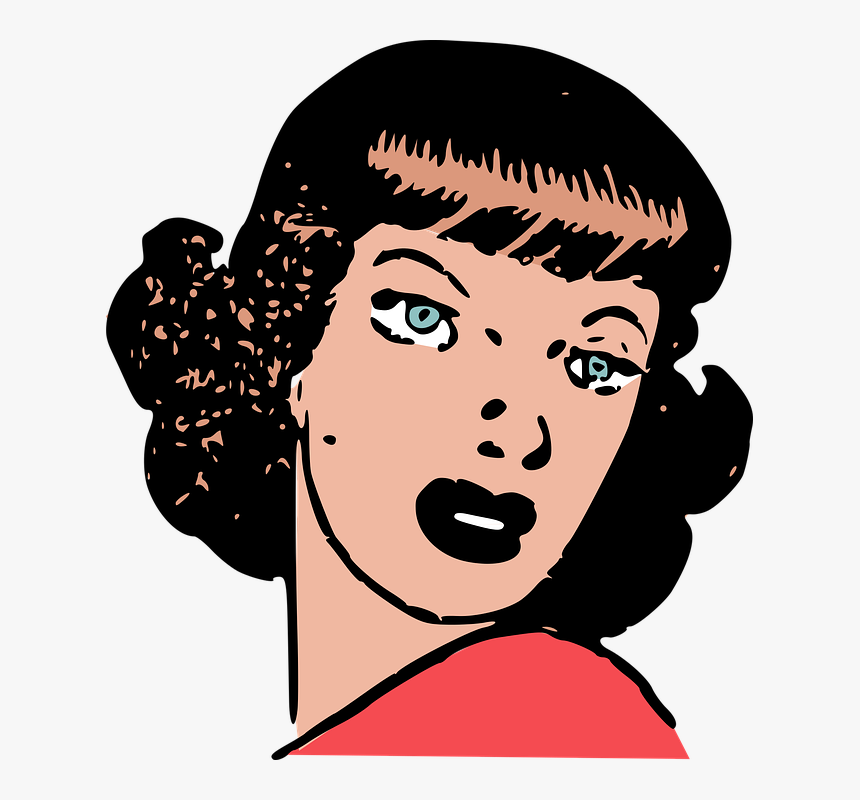 Transparent Disagreement Clipart - Gambar Cewek Retro Kartun, HD Png Download