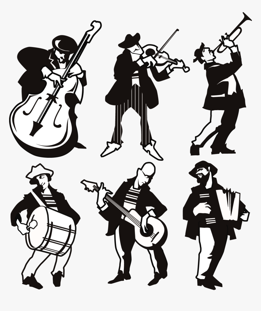Different Musicians Silhouette Png - Figuras De Musicos, Transparent Png