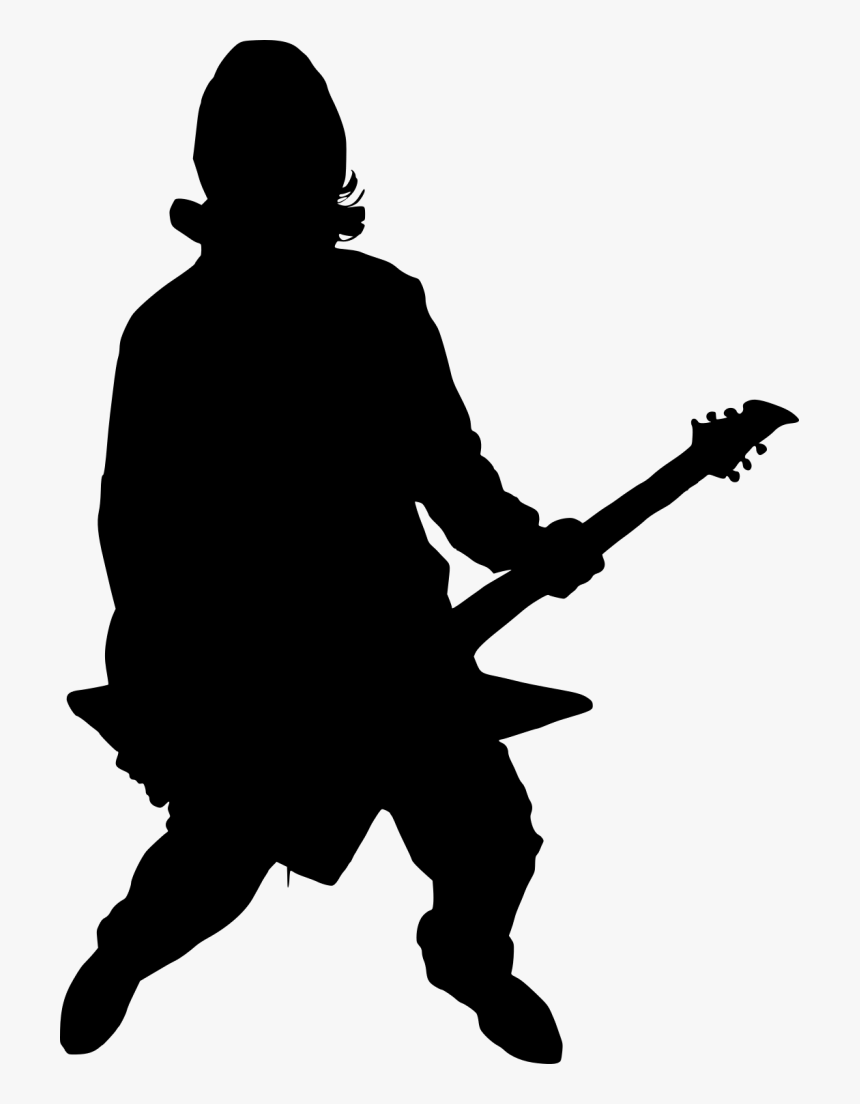 Guitar Electric Player Silhouette Png, Transparent Png