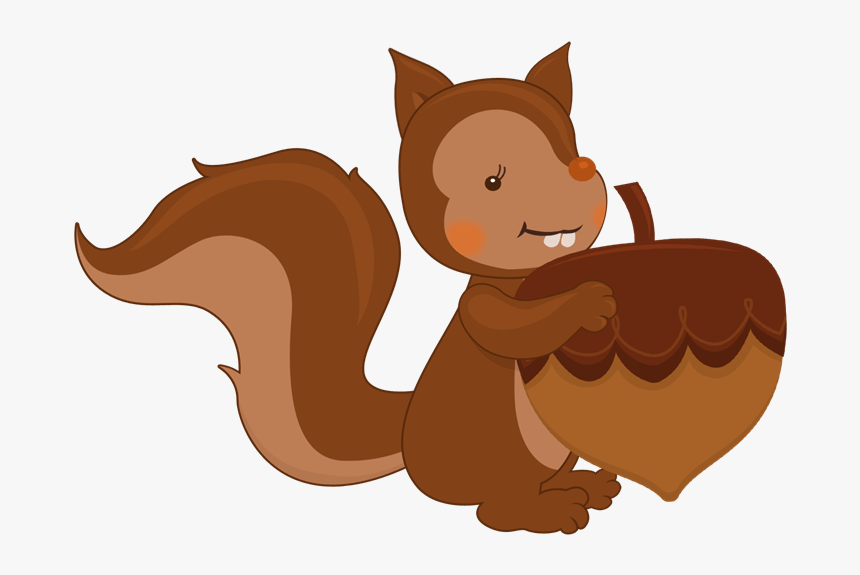 Acorn Clipart Fox Squirrel - Squirrel With A Nut Png, Transparent Png