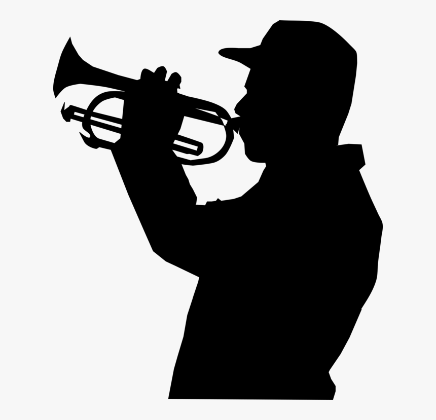 Bugle,musical Instrument,silhouette - Trumpet, HD Png Download