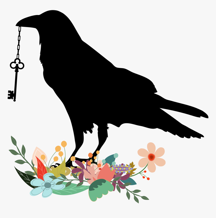Raven With Key Clip Arts - Raven With Key, HD Png Download