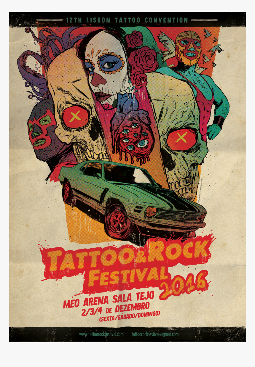 Clip Art Tattoo Rock Festival Artwork - Tattoo And Rock Festival, HD Png Download