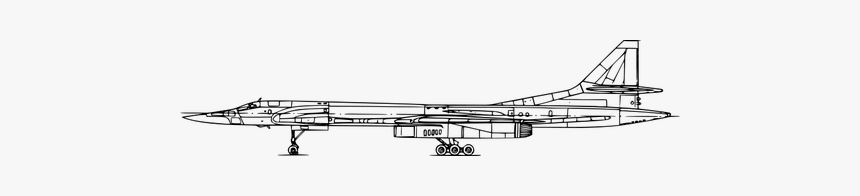 Tupolev 160 Aircraft Side View Vector Clip Art - Technical Drawing, HD Png Download