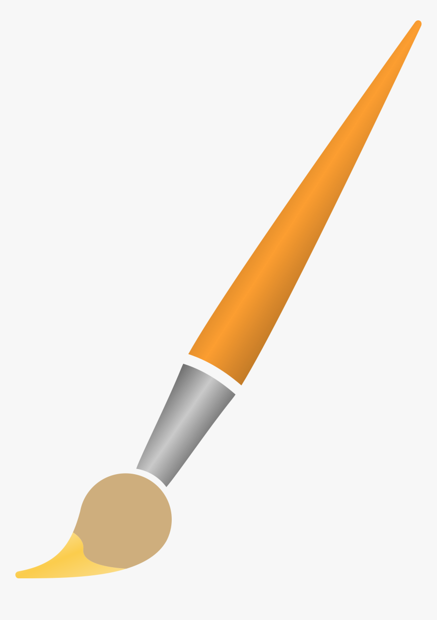 Paint Brush With Yellow - Pink Paint Brush Clipart, HD Png Download