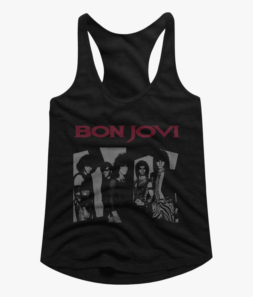 Black And White Bon Jovi Racerback Tank Top - Police 81 82 Tour Ghost, HD Png Download