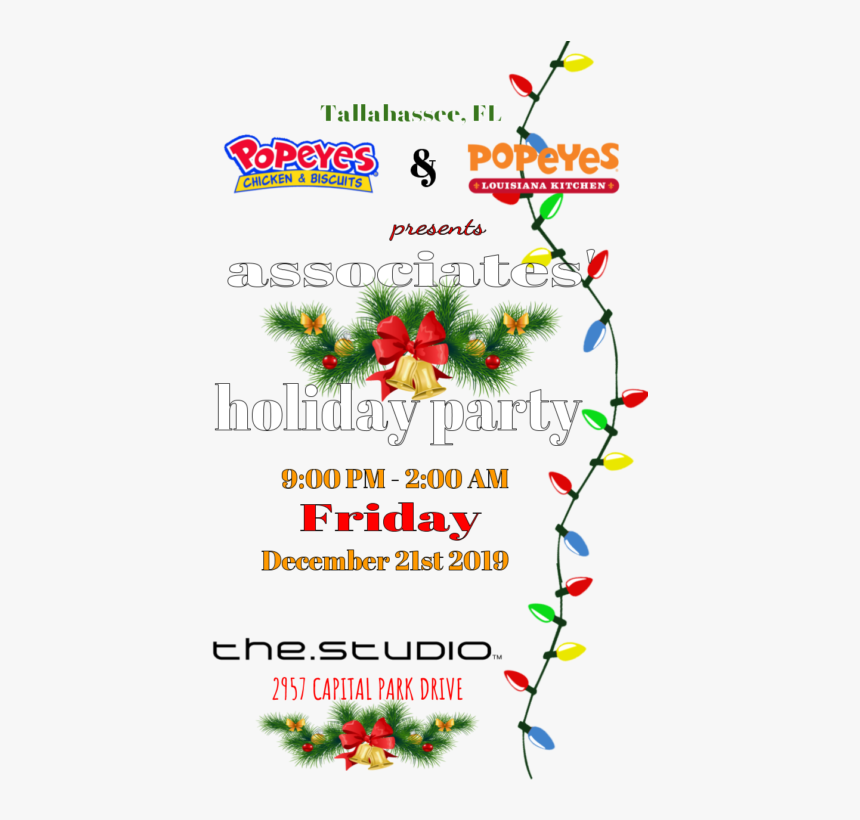 Popeye S Holiday Party - Christmas Lights Clip Art, HD Png Download