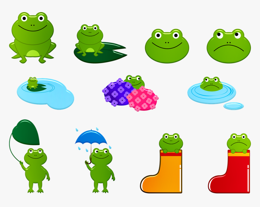 Frog Kawaii Rainy Season Fantasy Nice Animals - Frog Rainy Season Clipart, HD Png Download