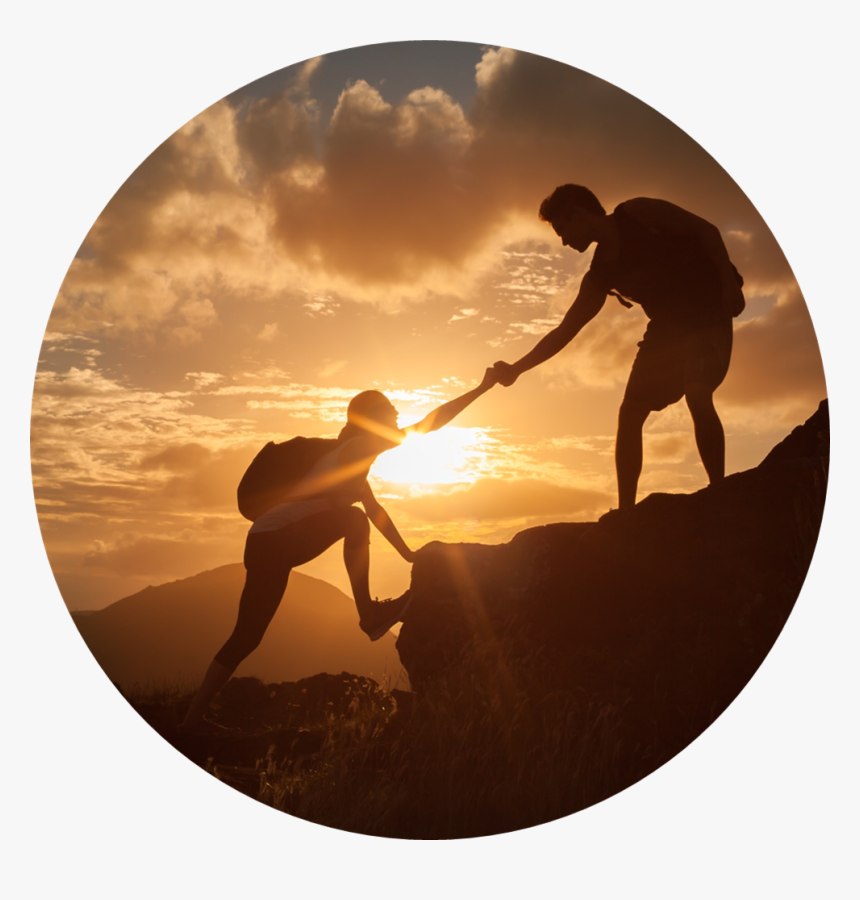Person Helping Another Person Up While Mountain Climbing - Servant Leadership, HD Png Download