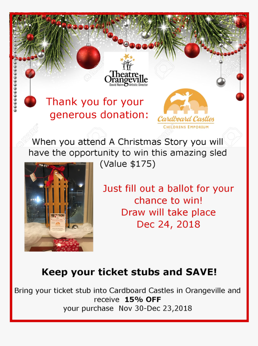 Thank You To Cardboard Castles Childrens S Emporium - Christmas Tree, HD Png Download