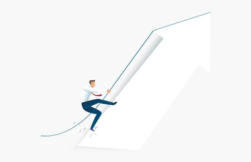 Person Climbing An Arrow Pointing Up - Illustration, HD Png Download