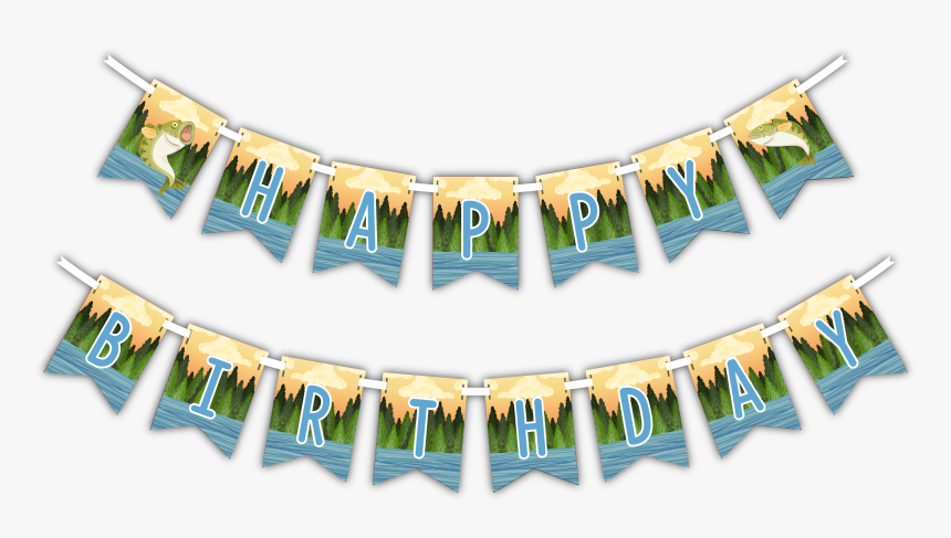 Gone Fishing Happy Birthday - Banner, HD Png Download