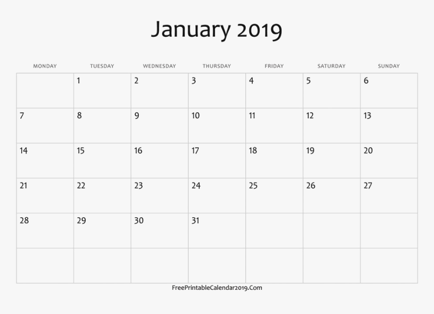 Transparent Calender Icon Png - Simple March 2019 Calendar, Png Download