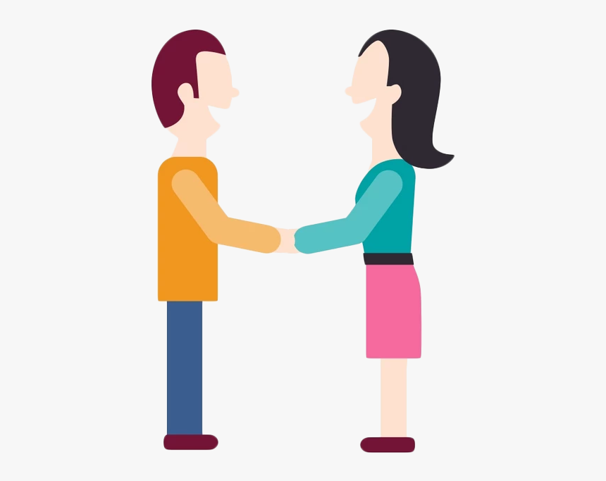 Men And Women Shake Hands Silhouette Png Download - Silhouette Man Woman Shaking Hands, Transparent Png