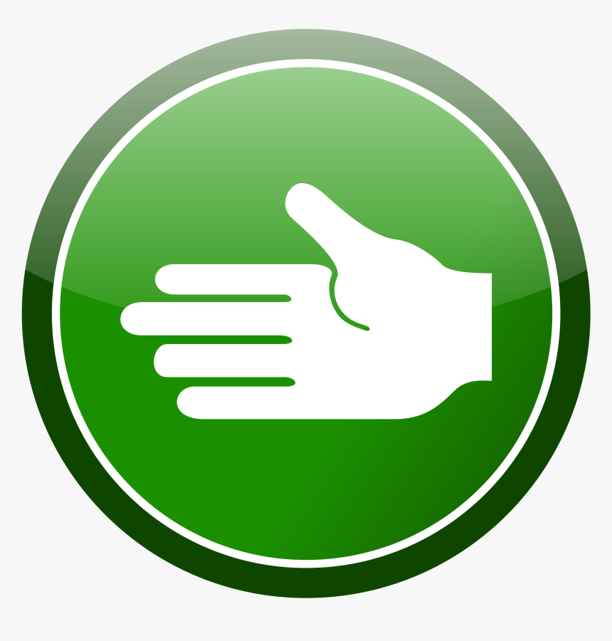 Check, Circle, Glossy, Green, Hand, Handshake, Okay - Hand In Green Circle, HD Png Download
