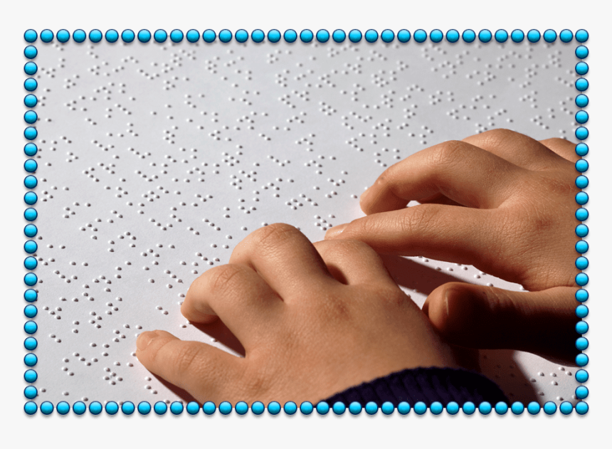 Hands Reading Braille - Braille Kids, HD Png Download