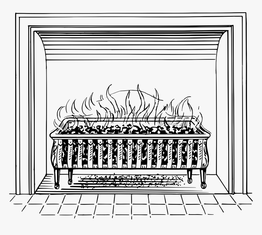 Fireplace Clip Arts - Fireplace Black And White, HD Png Download