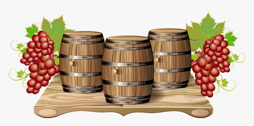 Free Wine Grapes Png - Wine Barrels Cartoon, Transparent Png