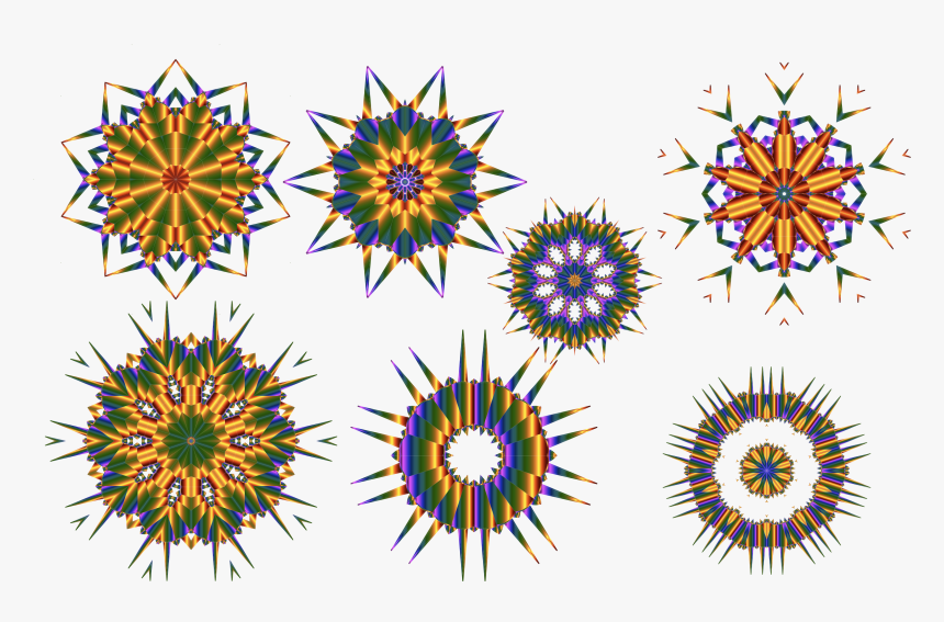 Rainbow Snowflakes Clipart Black And White Download - Shape, HD Png Download