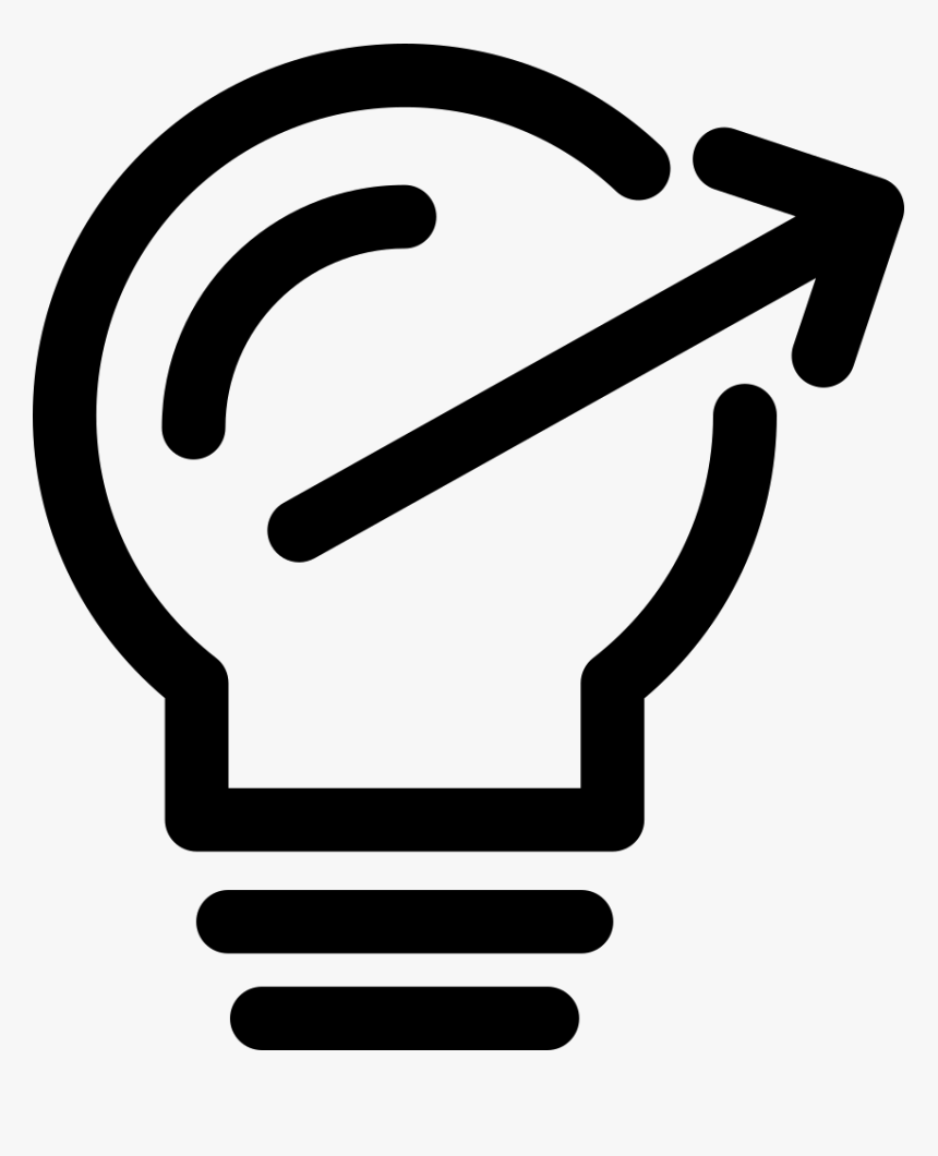Light Bulb Outline With Thin Arrow To The Right - Lampada Com Seta Png, Transparent Png