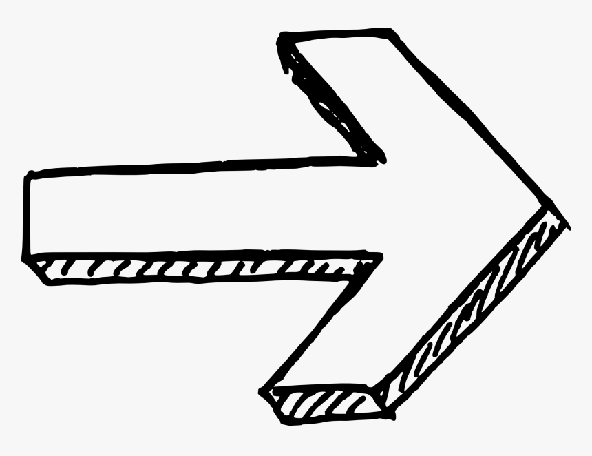 Arrow Black And White Drawing, HD Png Download