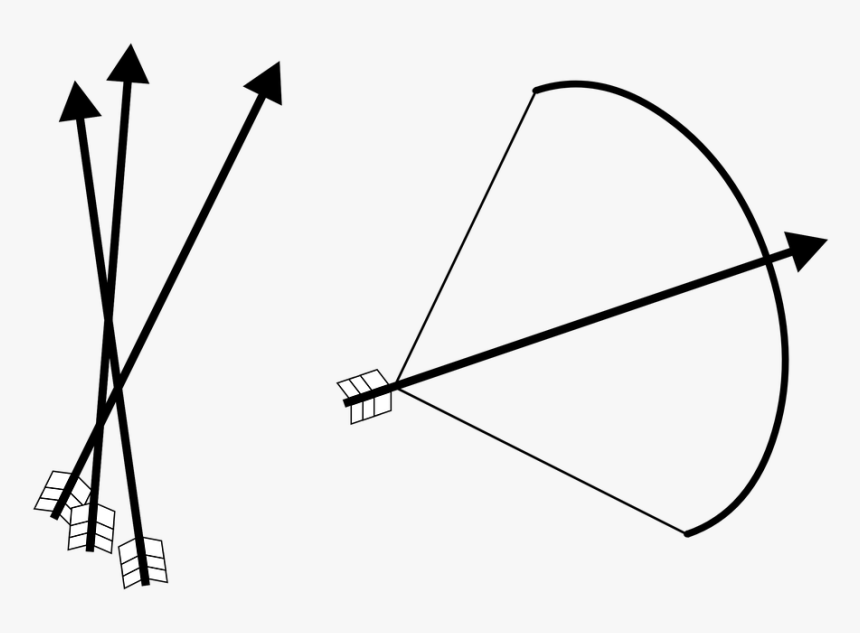 Bow And Arrow Black And White 8, Buy Clip Art - Arco Y Flecha Png, Transparent Png