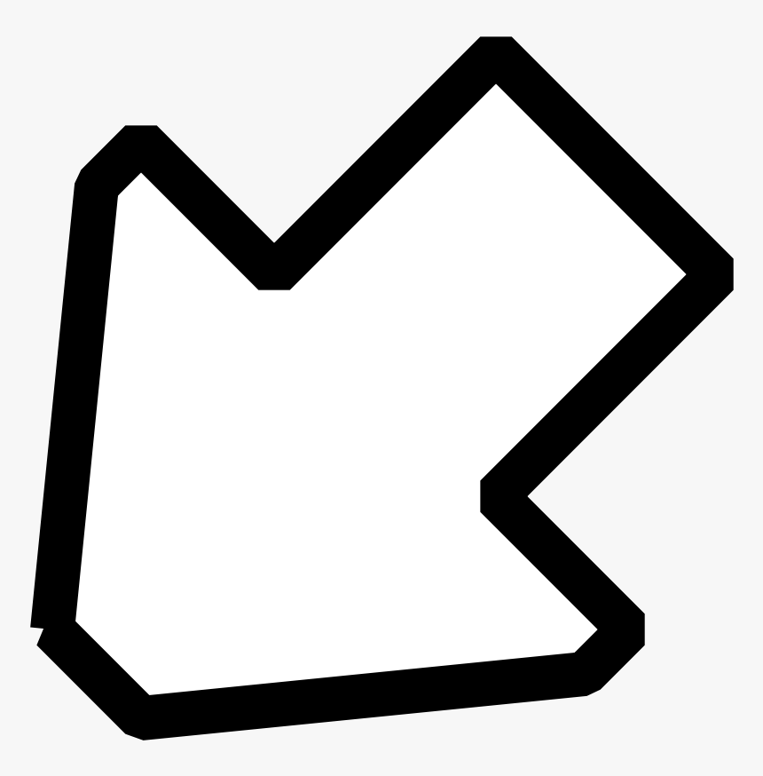 Free Vector Left Down Outline Arrow Clip Art - Black And White Arrow, HD Png Download
