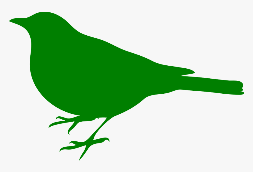 Songbird Clipart Green Bird - Bird Silhouette Clip Art, HD Png Download