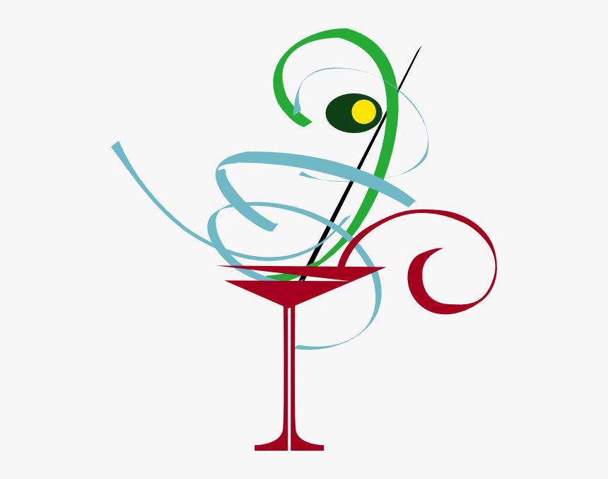 Martini Svg Clip Arts - Black And White Martini Glass, HD Png Download