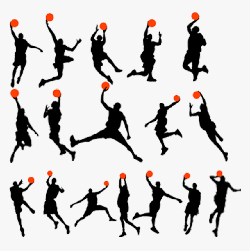 Basketball Silhouette Football Player - Basketball Vector, HD Png Download