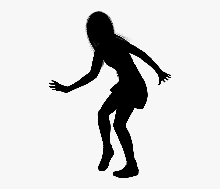 Silhouette, Girl, Woman, Young, Teenager, Dance - Transparent Silhouette Of Girl Png, Png Download