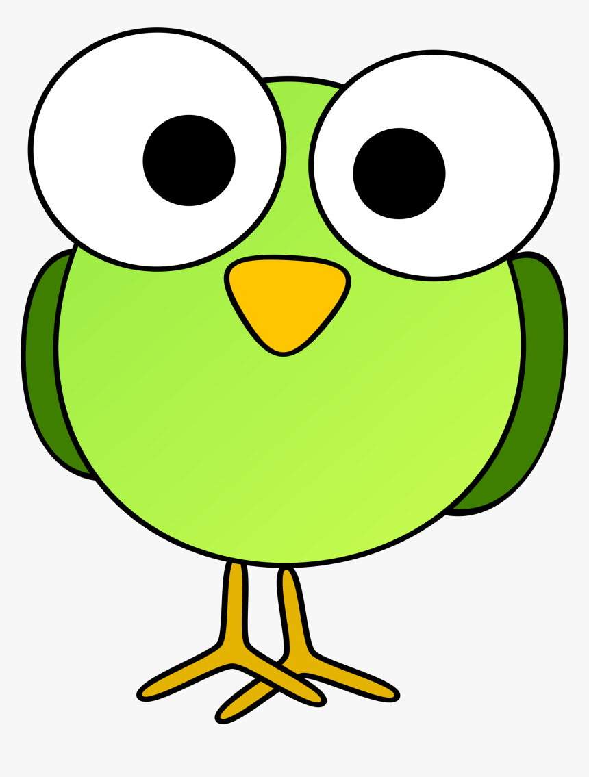 Green Googley-eye Bird - Green Bird Clipart, HD Png Download
