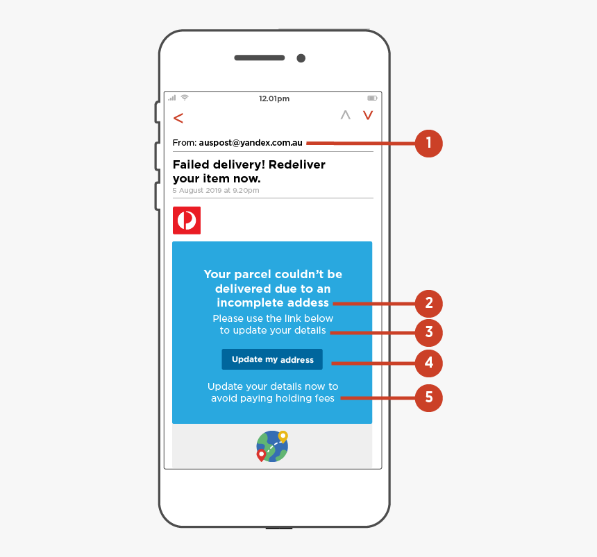 Image Of Phone With Message About Postal Delivery Indicating - Iphone, HD Png Download