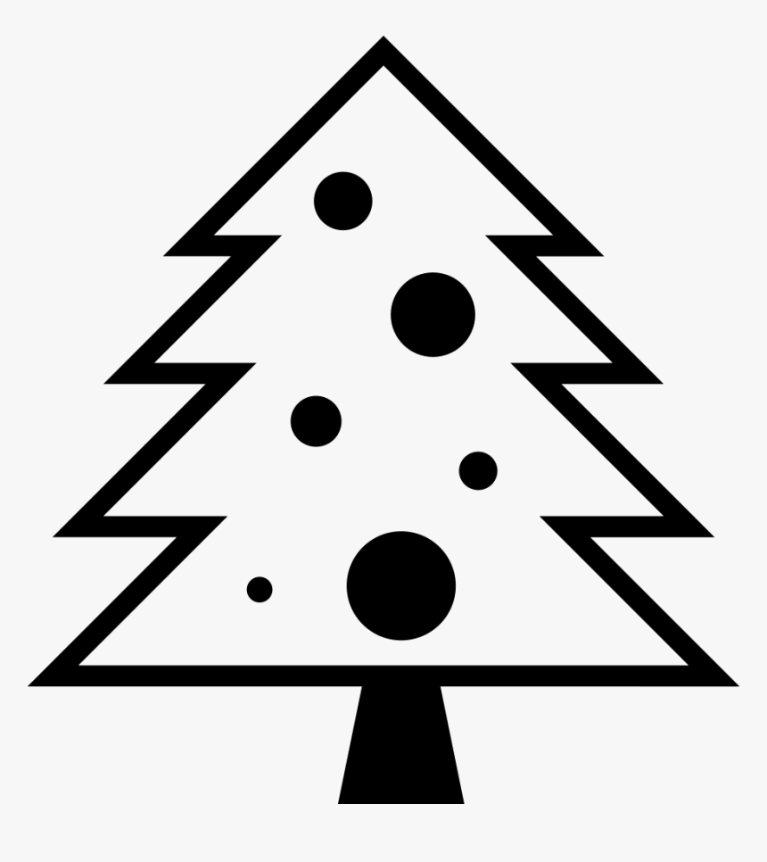 Christmas Tree With Dots - Black And White Abstract Pine Tree, HD Png Download