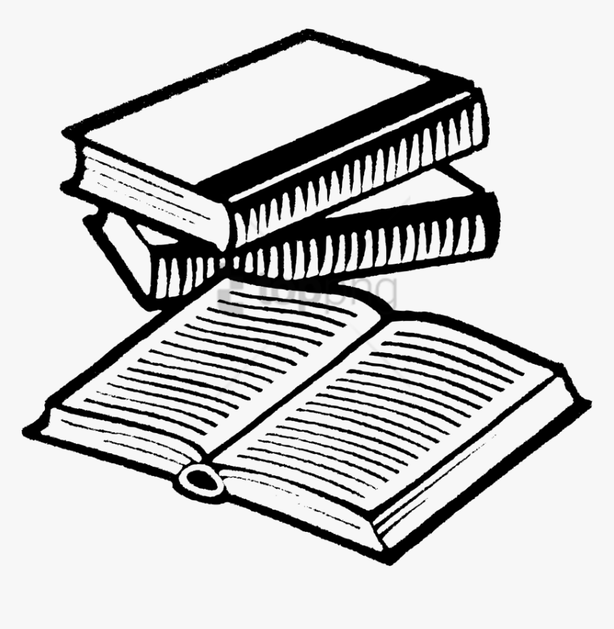 Line Drawing Of Books, HD Png Download