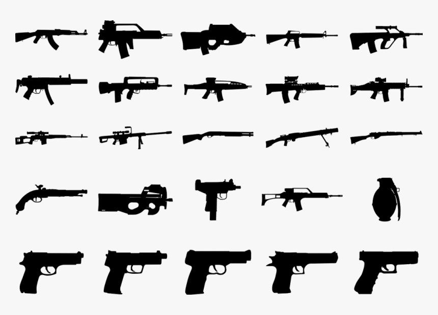 Armas De Fuego, Armas, Escopeta, Pistola, Rifle - Gun Silhouettes, HD Png Download