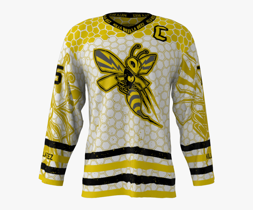 Killer Bees White Custom Hockey Jersey - Hockey Jersey, HD Png Download