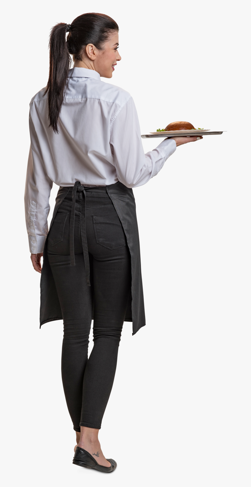 Cut Out Woman Waitress With Foow, Professions And Services - Waiter Png, Transparent Png