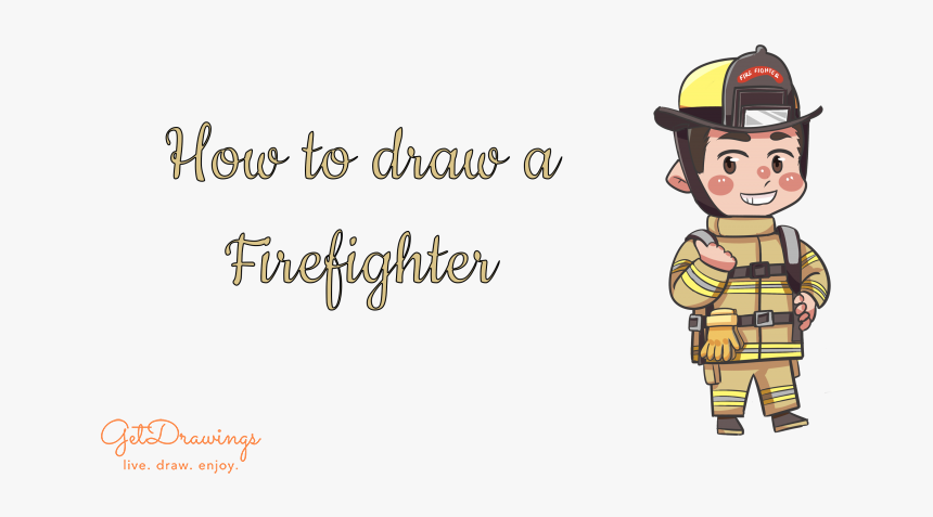 How To Draw A Firefighter - Cartoon, HD Png Download