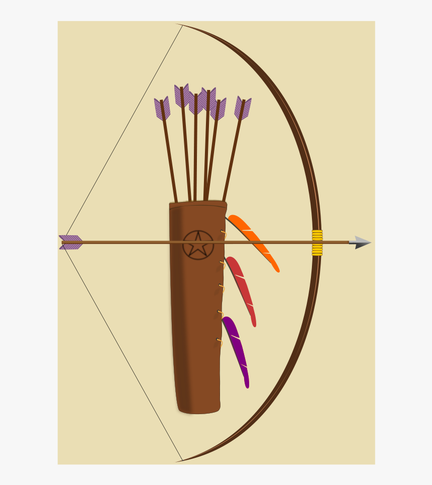 Ranged Weapon,larp Arrows,quiver - Clipart Bow And Quiver Of Arrows, HD Png Download