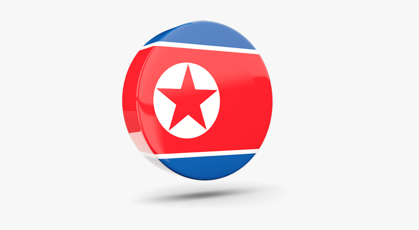 Glossy Round Icon 3d - North Korea Flag Circle, HD Png Download