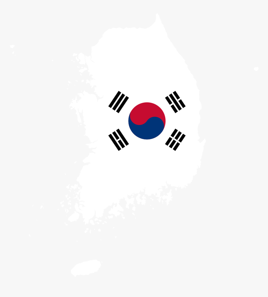 South Korea Map Outline Png - South Korea Flag, Transparent Png