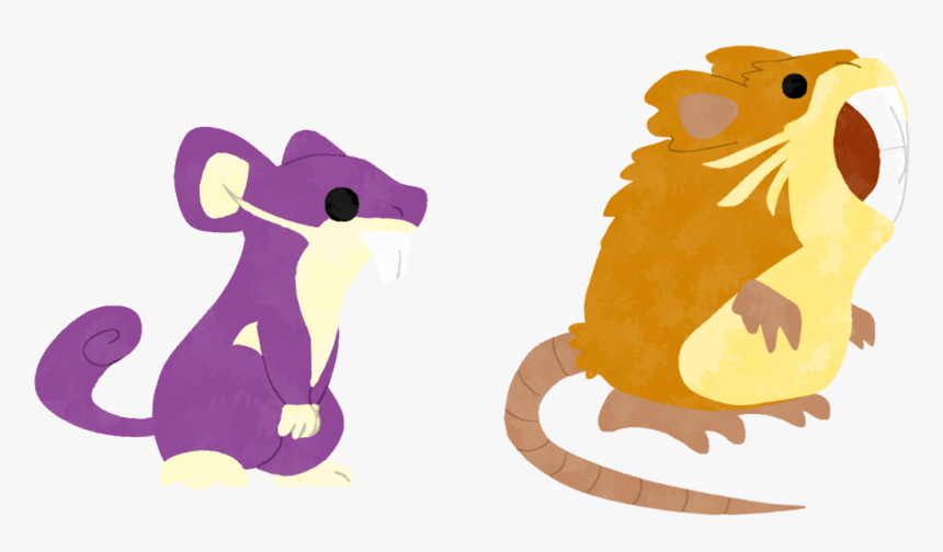 Pokemon 019-020 Rattata, Raticate, HD Png Download