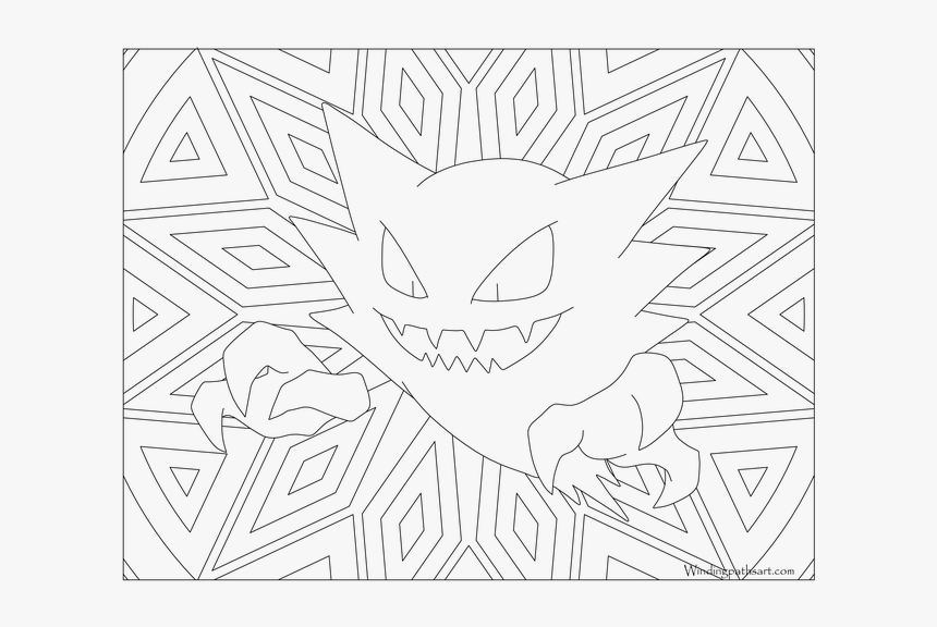 093 Haunter Pokemon Coloring Page Â - Pokemon Adult Coloring Sheet, HD