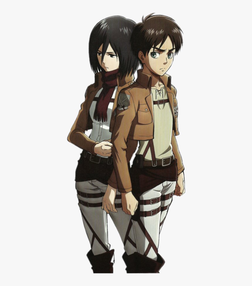 Attack On Titan Eren Yeager And Mikasa Ackerman, HD Png Download