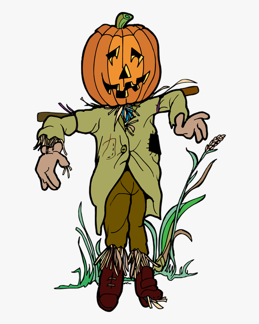 Scarecrow Scare Crow At Vector Image Clipart - Halloween Scarecrow Clip Art, HD Png Download